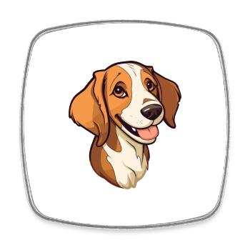 Drever Hunderasse Cartoon Kawaii Illustration - Viereckiger Kühlschrankmagnet - Weiß - Vorne