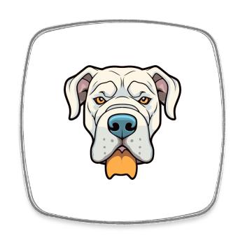 Dogue Argentino Chien Race Dessin animé Kawaii Illustrati - Magnet carré - blanc - Devant