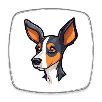 Decker Rat Terrier chien race Cartoon Kawaii Illust - Magnet carré - blanc - Devant