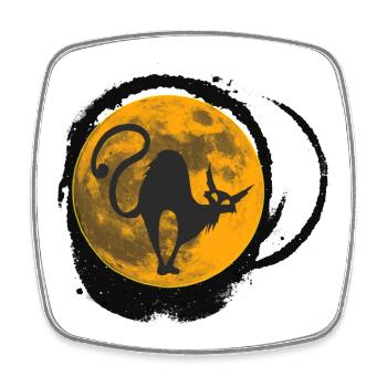 abstrakte Katzen, monde, Halloween outfit - Viereckiger Kühlschrankmagnet - Weiß - Vorne