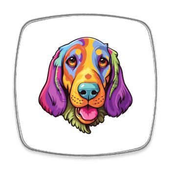 Lévrier norvégien Dunker race de chien Cartoon Kawaii Il - Magnet carré - blanc - Devant