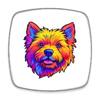 Norwich Terrier Dog Breed Cartoon Kawaii Illustrat - Square fridge magnet - white - Front