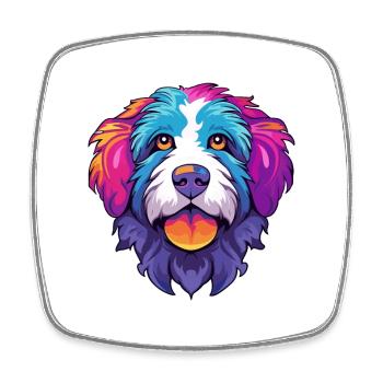 Picardie Schäferhund Hund Rasse Cartoon Kawaii Illustra - Viereckiger Kühlschrankmagnet - Weiß - Vorne