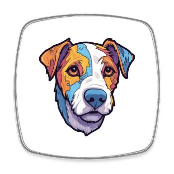 Parson Russell Terrier Dog Breed Cartoon Kawaii Il - Square fridge magnet - white - Front