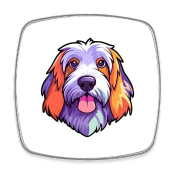 Petit Basset Griffon Vendeen Hunderasse Cartoon Kaw - Viereckiger Kühlschrankmagnet - Weiß - Vorne