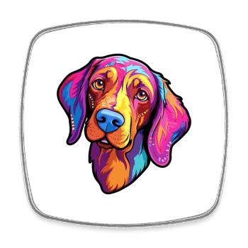 Pointer Dog Breed Cartoon Kawaii Illustration - Square fridge magnet - white - Front