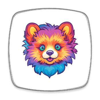 Pommersche Hunderasse Cartoon Kawaii Illustration - Viereckiger Kühlschrankmagnet - Weiß - Vorne