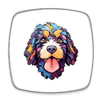 Portuguese Water Dog Breed Cartoon Kawaii Illustra - Square fridge magnet - white - Front