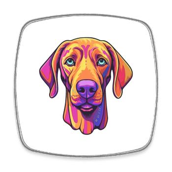 Rhodesian Ridgeback Dog Breed Cartoon Kawaii Illus - Square fridge magnet - white - Front