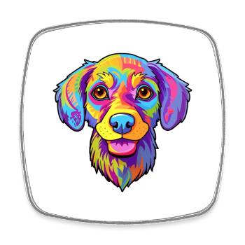 Scandinavian Dog Breed Cartoon Kawaii Illustration - Square fridge magnet - white - Front
