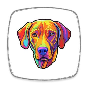 Rhodesian Ridgeback Dog Breed Cartoon Kawaii Illus - Square fridge magnet - white - Front