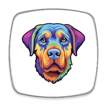 Rottweiler Hunderasse Cartoon Kawaii Illustration - Viereckiger Kühlschrankmagnet - Weiß - Vorne