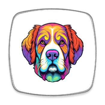 Saint Bernard Chien Race Cartoon Kawaii Illustratio - Magnet carré - blanc - Devant