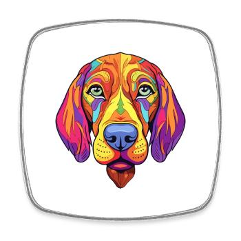 Serbischer Jagdhund Rasse Cartoon Kawaii Illustration - Viereckiger Kühlschrankmagnet - Weiß - Vorne