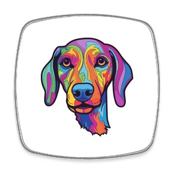 Sloughi Hunderasse Cartoon Kawaii Illustration - Viereckiger Kühlschrankmagnet - Weiß - Vorne