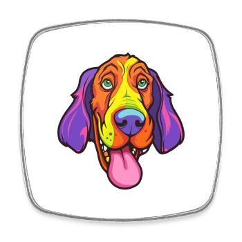 Smand Hund Rasse Cartoon Kawaii Illustratio - Viereckiger Kühlschrankmagnet - Weiß - Vorne