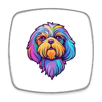 Shih Tzu Dog Breed Cartoon Kawaii Illustration - Square fridge magnet - white - Front