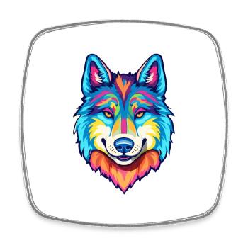 Husky sibérien chien race Cartoon Kawaii Illustrati - Magnet carré - blanc - Devant