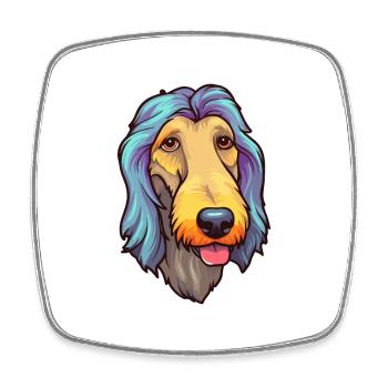 Scottish Deerhound Hunderasse Cartoon Kawaii Illust - Viereckiger Kühlschrankmagnet - Weiß - Vorne