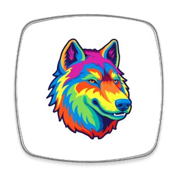 Saarloos Wolfhund Hunderasse Cartoon Kawaii Illustra - Viereckiger Kühlschrankmagnet - Weiß - Vorne