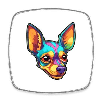 Russe Toy Terrier chien race dessin animé Kawaii Illus - Magnet carré - blanc - Devant