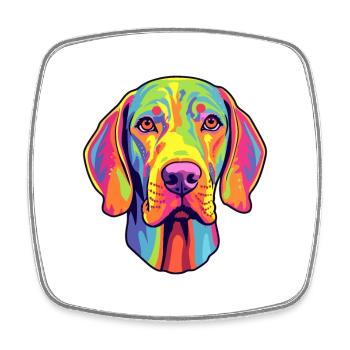 Plott Hund Hund Rasse Cartoon Kawaii Illustration - Viereckiger Kühlschrankmagnet - Weiß - Vorne