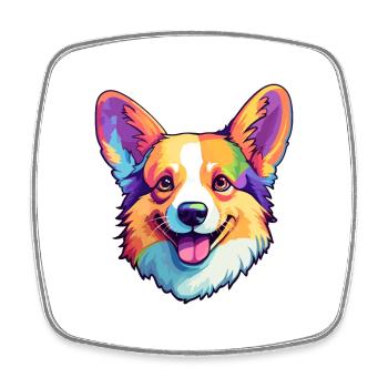 Pembroke Welsh Corgi Hunderasse Cartoon Kawaii Illu - Viereckiger Kühlschrankmagnet - Weiß - Vorne
