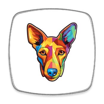 Podenco Ibicenco Dog Breed Cartoon Kawaii Illustra - Square fridge magnet - white - Front