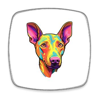Podenco Canario Dog Breed Cartoon Kawaii Illustrat - Square fridge magnet - white - Front