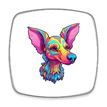 Peruvian Hairless Dog Breed Cartoon Kawaii Illustr - Square fridge magnet - white - Front