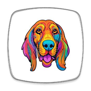 Lévrier norvégien race chien dessin animé Kawaii Illustrat - Magnet carré - blanc - Devant