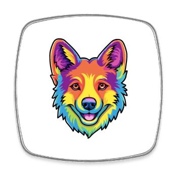 Norwegian Buhund Dog Breed Cartoon Kawaii Illustra - Square fridge magnet - white - Front