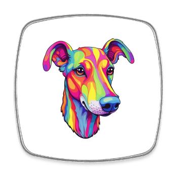 Chien de race de lévrier polonais Cartoon Kawaii Illustra - Magnet carré - blanc - Devant