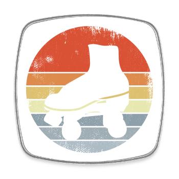 Vintage Roller Skates - Square fridge magnet - white - Front