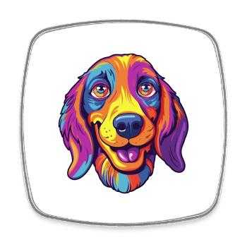 Ratonero Valenciano Dog Breed Cartoon Kawaii Illus - Square fridge magnet - white - Front
