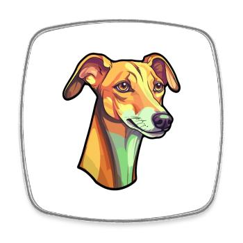 Rampur Greyhound Hunderasse Cartoon Kawaii Illustra - Viereckiger Kühlschrankmagnet - Weiß - Vorne