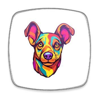 Ratonero Murciano Hunderasse Cartoon Kawaii Illustration - Viereckiger Kühlschrankmagnet - Weiß - Vorne