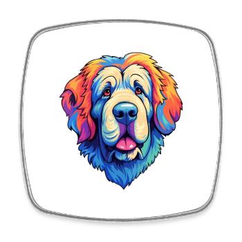Pyrenean Mastiff Dog Breed Cartoon Kawaii Illustra - Square fridge magnet - white - Front