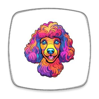Caniche chien race Cartoon Kawaii Illustration - Magnet carré - blanc - Devant