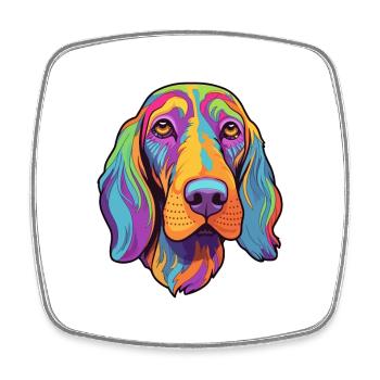 Poitevin Hound Dog Breed Cartoon Kawaii Illustrati - Square fridge magnet - white - Front