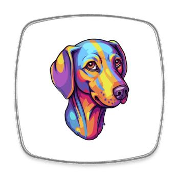 Blaue Spitzenhunderasse Cartoon Kawaii Illustration - Viereckiger Kühlschrankmagnet - Weiß - Vorne