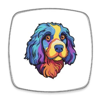 Stabyhoun race de chien dessin animé Kawaii Illustration - Magnet carré - blanc - Devant