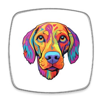 Stephens Cur chien race dessin animé Kawaii Illustration - Magnet carré - blanc - Devant