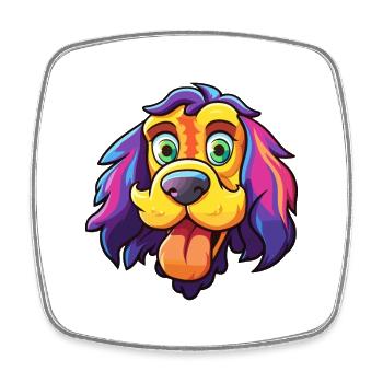 Taigan Dog Breed Cartoon Kawaii Illustration - Square fridge magnet - white - Front