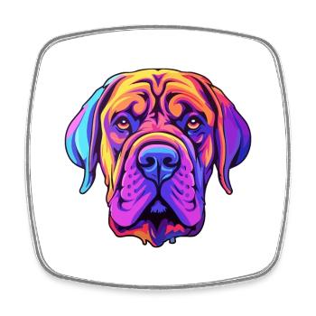 Transmontano Mastiff Dog Breed Cartoon Kawaii Illu - Square fridge magnet - white - Front