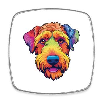 Welsh Terrier Dog Breed Cartoon Kawaii Illustratio - Square fridge magnet - white - Front