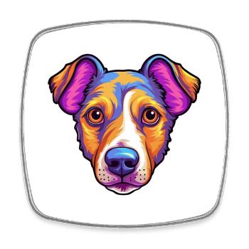 Tenterfield Terrier Dog Breed Cartoon Kawaii Illus - Square fridge magnet - white - Front