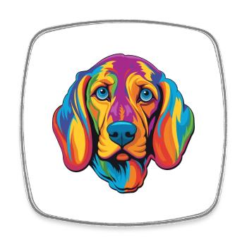 Transylvanian Hound Dog Breed Cartoon Kawaii Illus - Square fridge magnet - white - Front