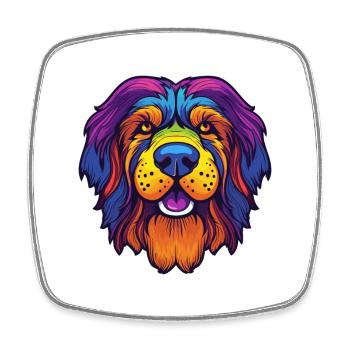 Tibetan Mastiff Hunderasse Cartoon Kawaii Illustrat - Viereckiger Kühlschrankmagnet - Weiß - Vorne