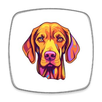 Vizsla Dog Breed Cartoon Kawaii Illustration - Square fridge magnet - white - Front